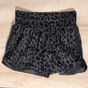 Black and grey leopard print Vitality shorts